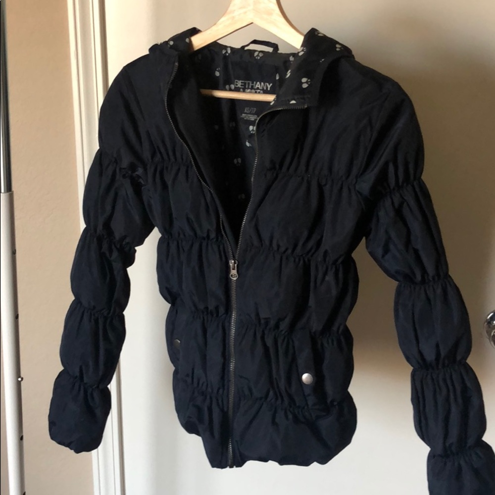 Navy blue rain jacket